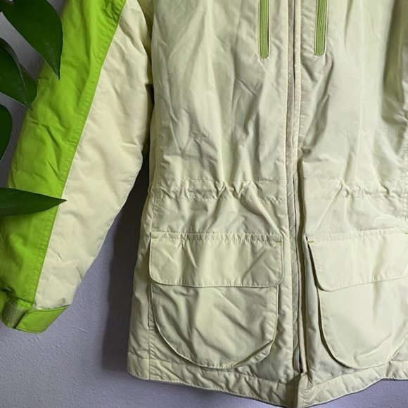 Lands End Green Hooded Puffer Winter Outdoor Jacket Girls Medium 10- 12 - Picture 2 of 12